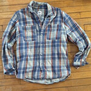 EUC Zara Multicolor Plaid Button Down Flannel Shirt
